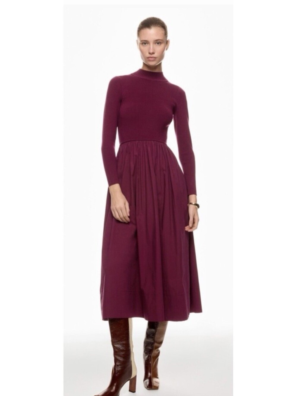 Marie Oliver Rich Burgundy Long Sleeve Dress Size large As/is